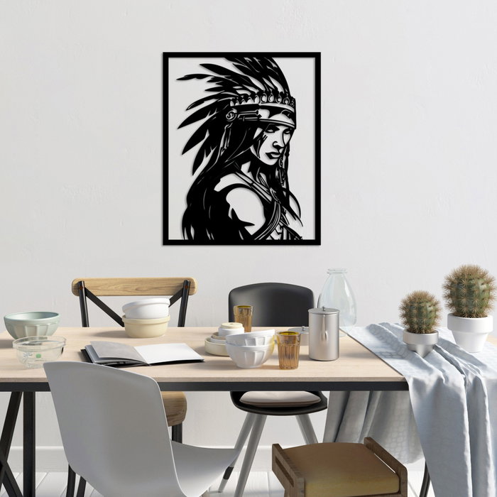 Wallity Tribal Chief Accesorio Decorativo de Pared de Metal Negro